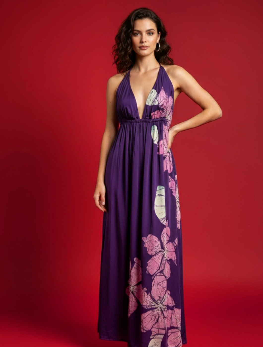 Bathik Purple Gown