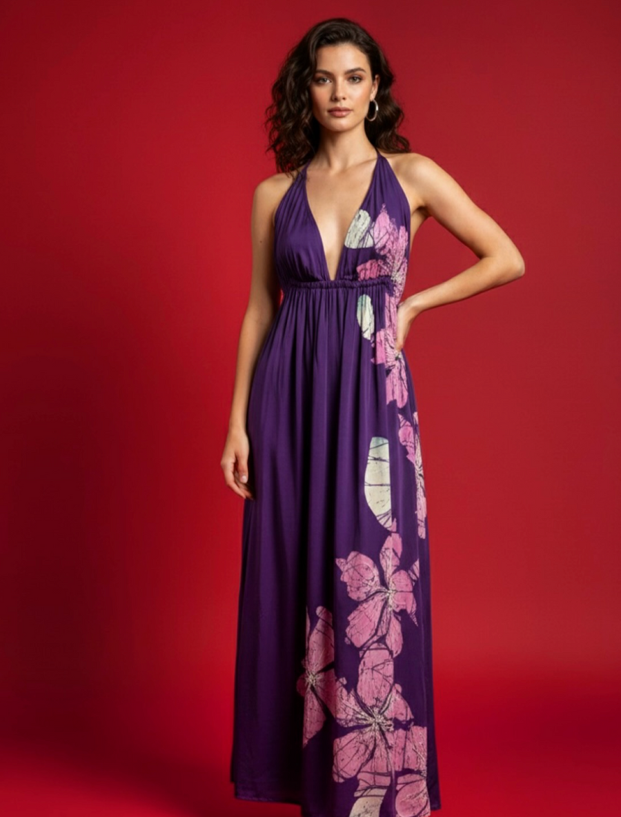 Bathik Purple Gown